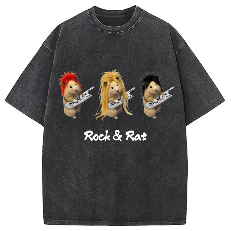 Rock Rat Meme Washed T-Shirt Funny Quote Unisex Shirt Gifts For Besties Rock Rat Meme Washed T-Shirt Funny Quote Unisex Shirt Gifts For Besties