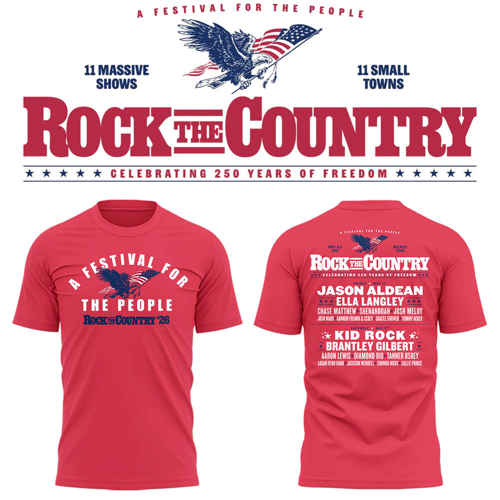 Rock The Country 2026 Celebrate 250 Years Of Freedom T-Shirt Patriotic Gift For Music Lovers