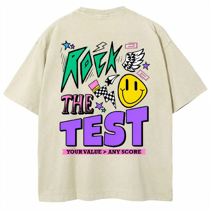 Rock The Test Teacher T-Shirt Funny Teacher Testing Day Clothing Teacher Gift