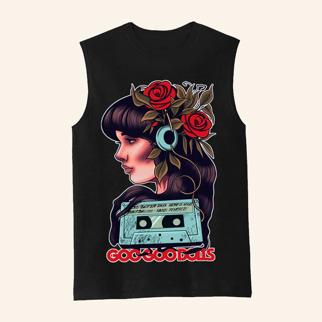 Rockabilia Merch Goo Goo Dolls Summer Anthems By Joshua Bowers Rockabilia Tank Top Men's Rockabilia Merch Goo Goo Dolls Summer Anthems By Joshua Bowers Rockabilia Tank Top Men's