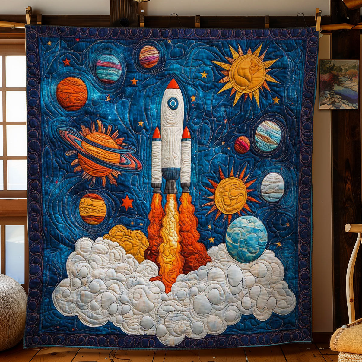 Rocket Adventure Quilt Warm and Stylish Quilt Blanket for Winter Nights