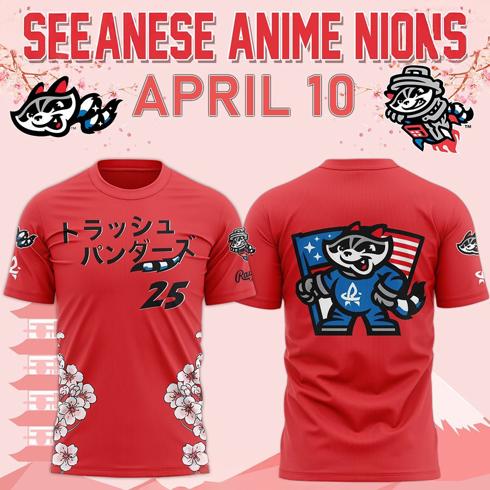 Rocket City Trash Pandas Japanese Anime Night 2025 T-Shirt Baseball Enthusiast Gifts