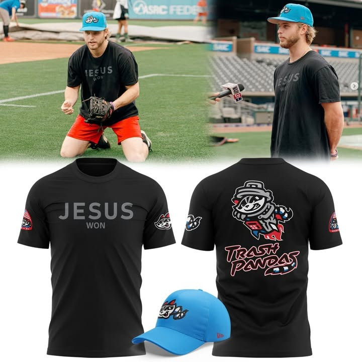 Rocket City Trash Pandas Jesus Won 2025 T-Shirt And Hat Baseball Fan Merch Unique