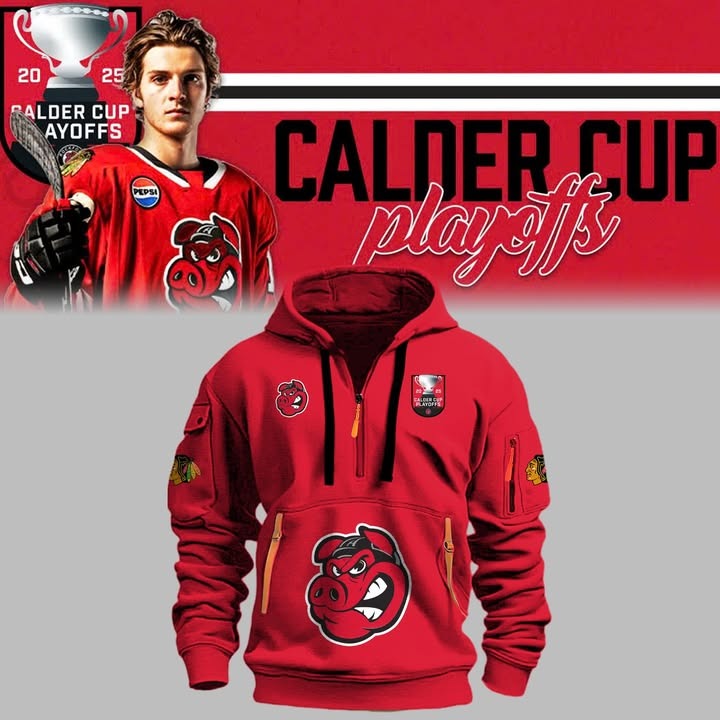 Rockford IceHogs 2025 Red Hoodie Quarter Zip Hoodie Best Gifts For Hockey Fans