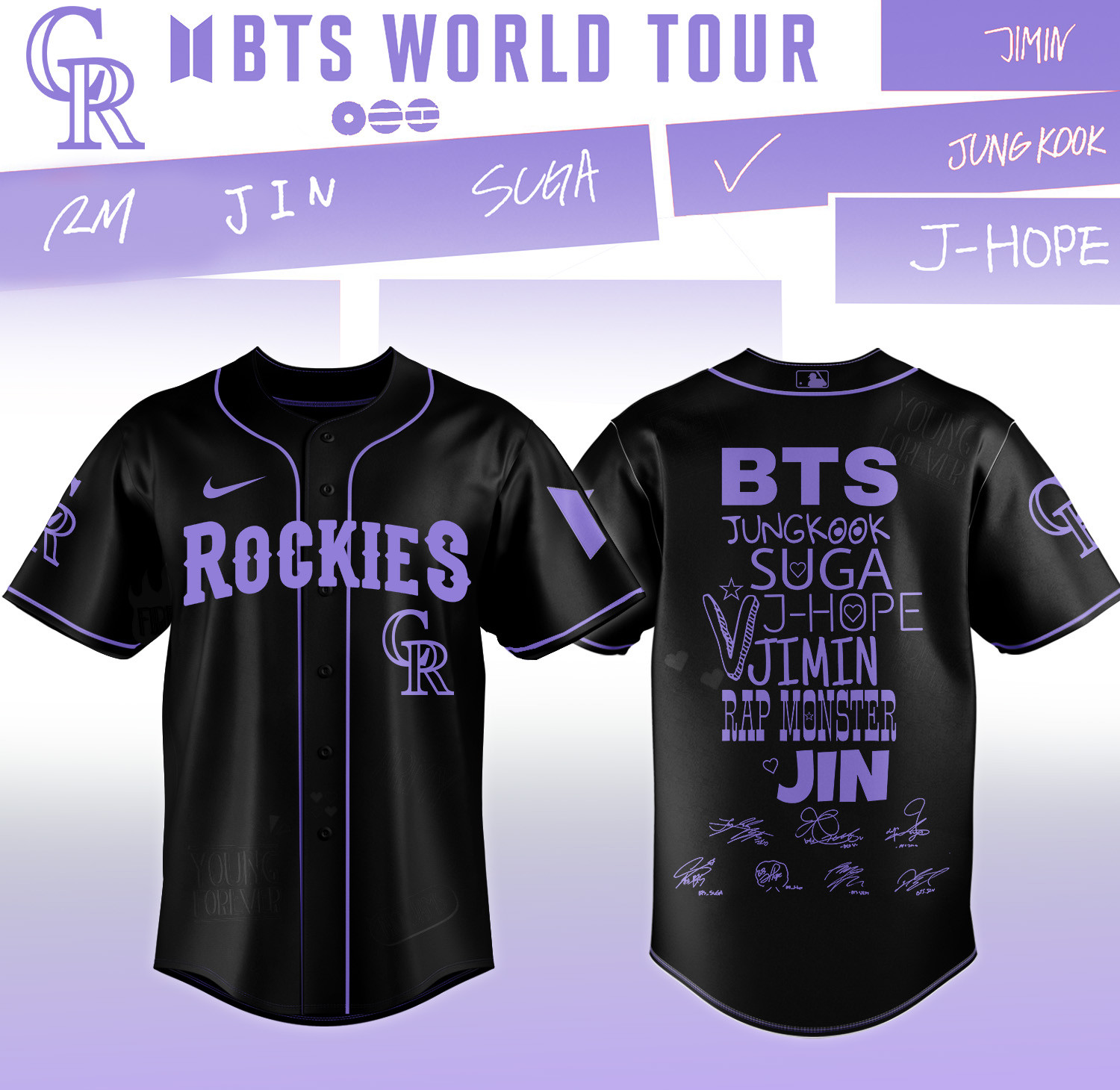 Rockies x BTS Arirang World Tour 2026 Baseball Jersey Baseball Clothing Gift idea For Him