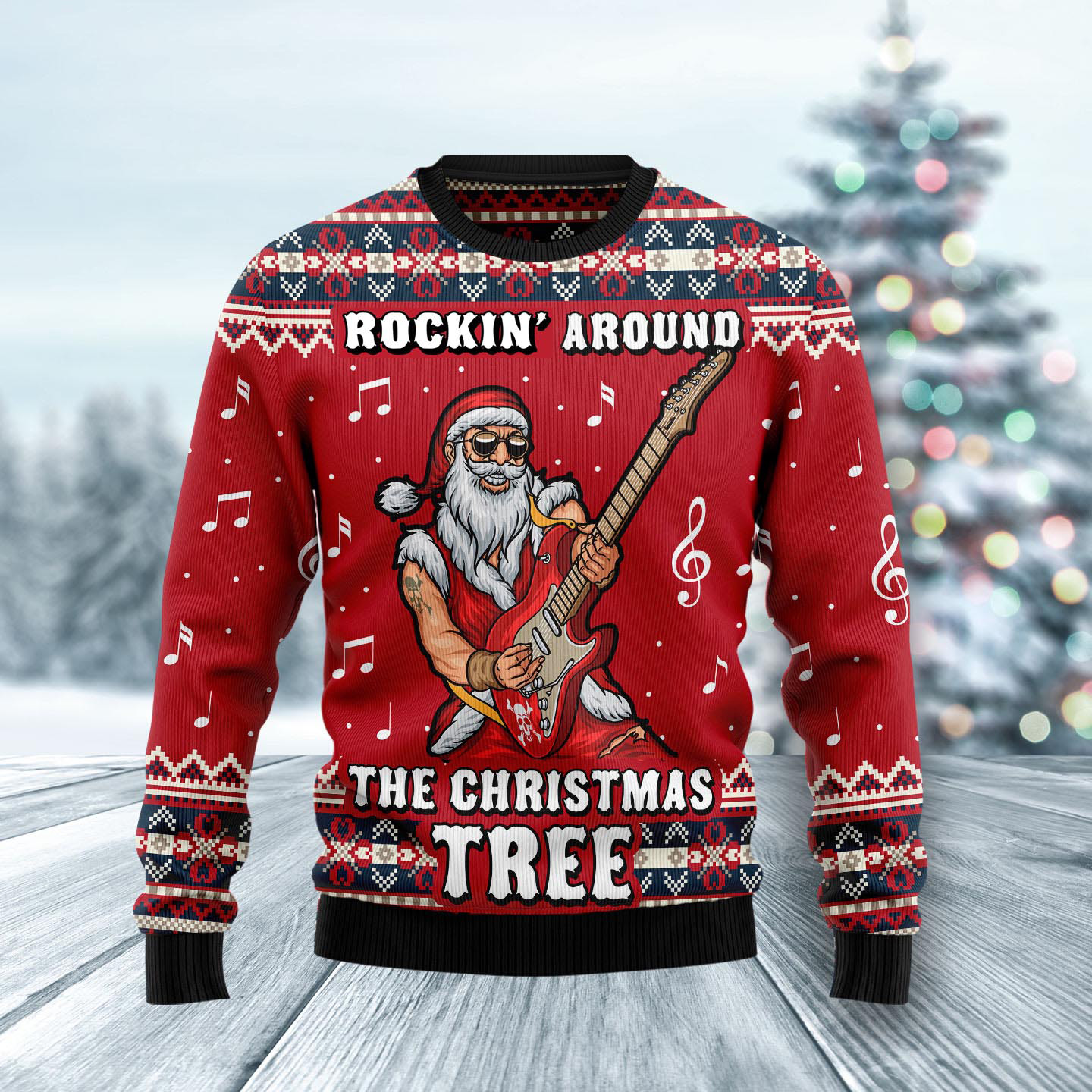 Rockin Around The Tree Ugly Christmas Sweater Holiday Wear Xmas Gifts For Santa Claus Lovers