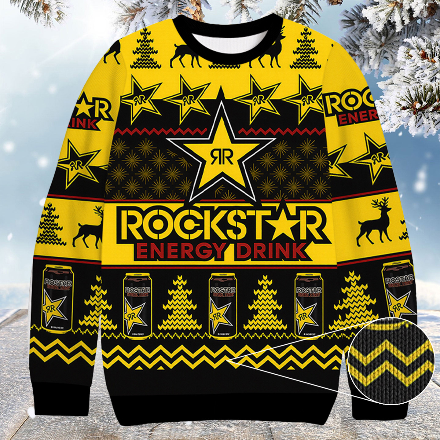 Rockstar Energy Drink Christmas Ugly Sweater Great Gift Ideas For Brother