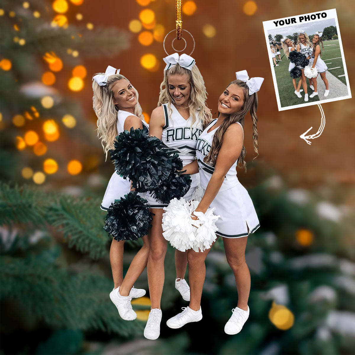 Rocky Cheers Personalized Photo Mica Ornament Gift For Besties Friends