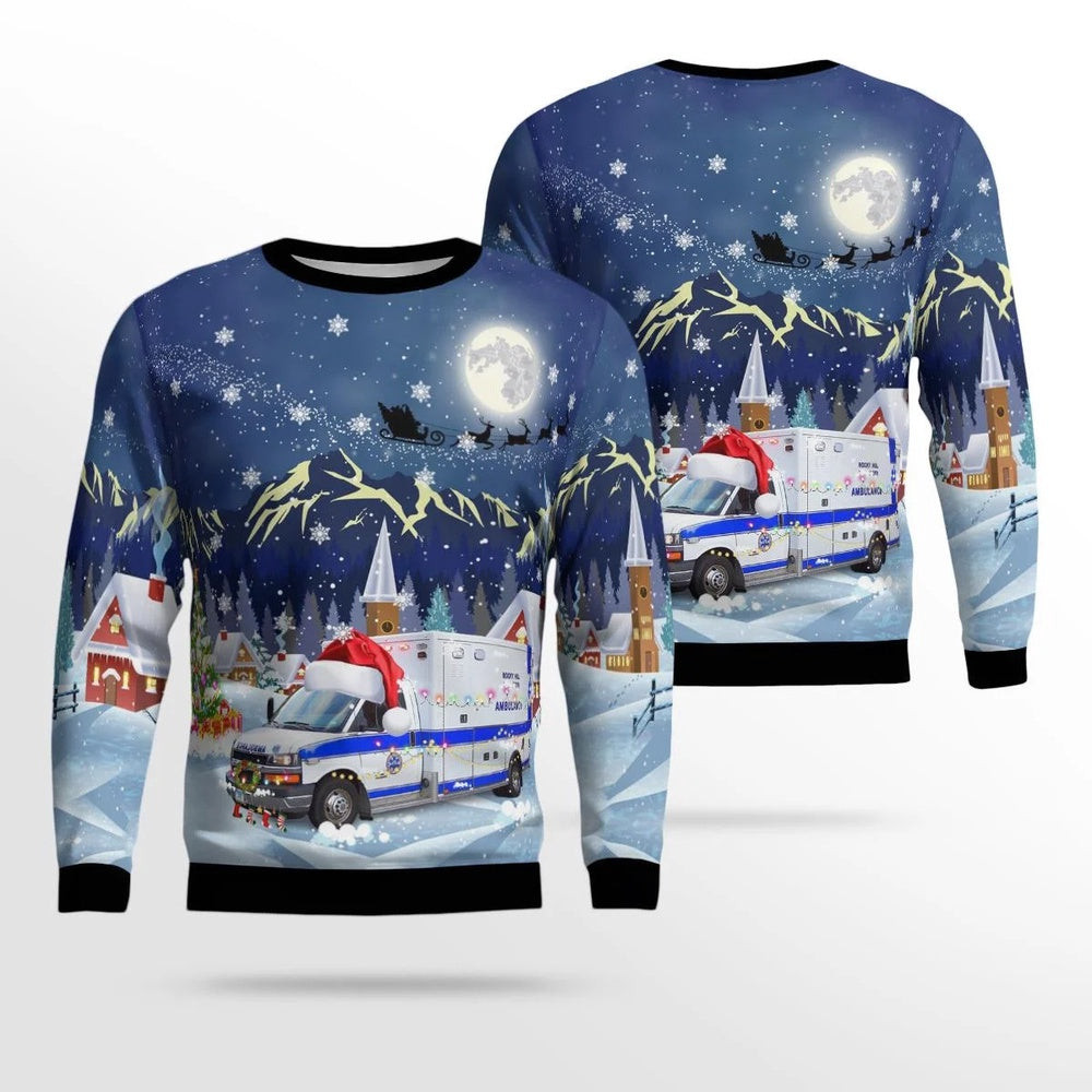 Rocky Hill Volunteer Ambulance Rocky Hill Connecticut Christmas AOP Ugly Sweater Unisex Christmas Gift