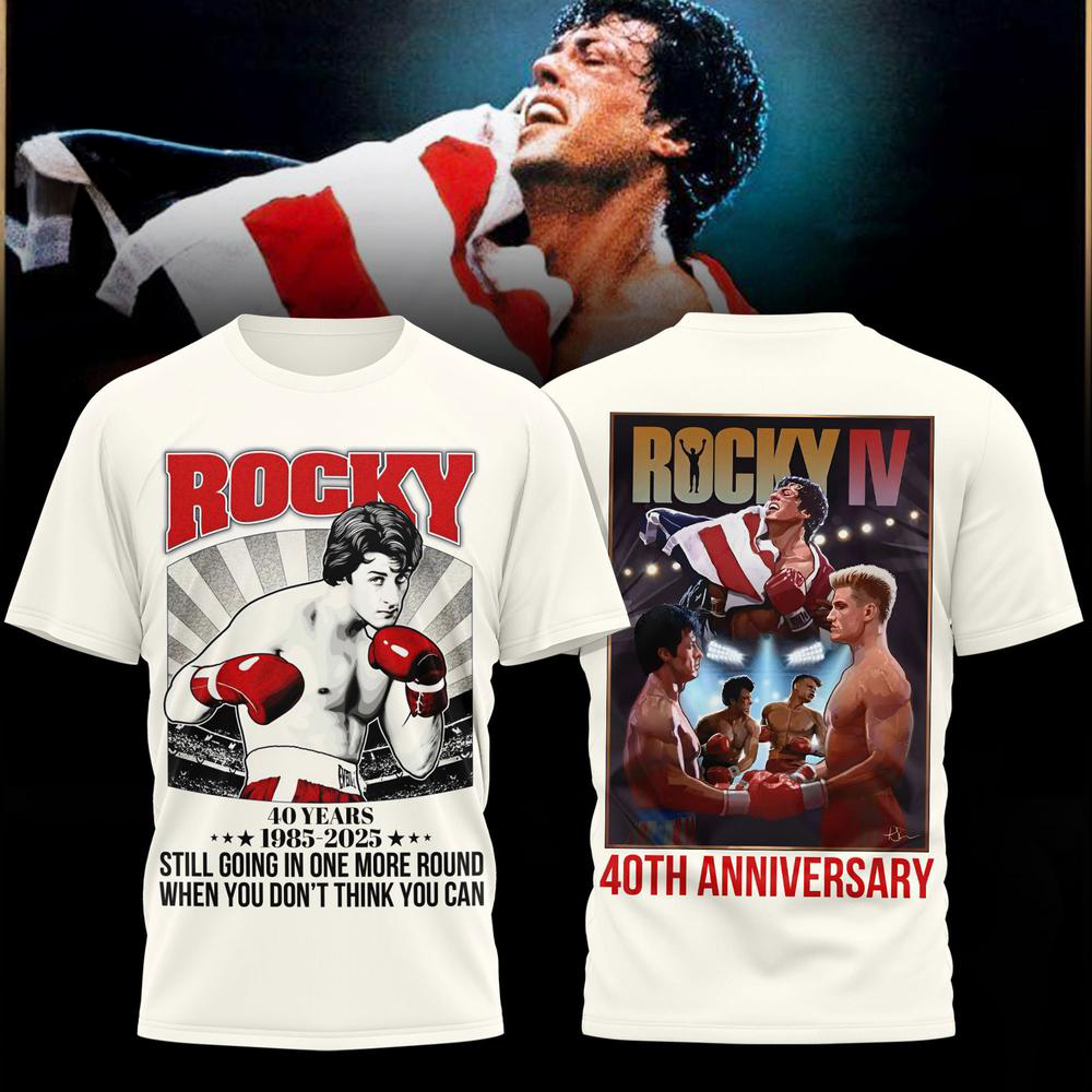 Rocky IV 40th Anniversary Limited Edition T-Shirt Rocky Merch Best Gift For Fans