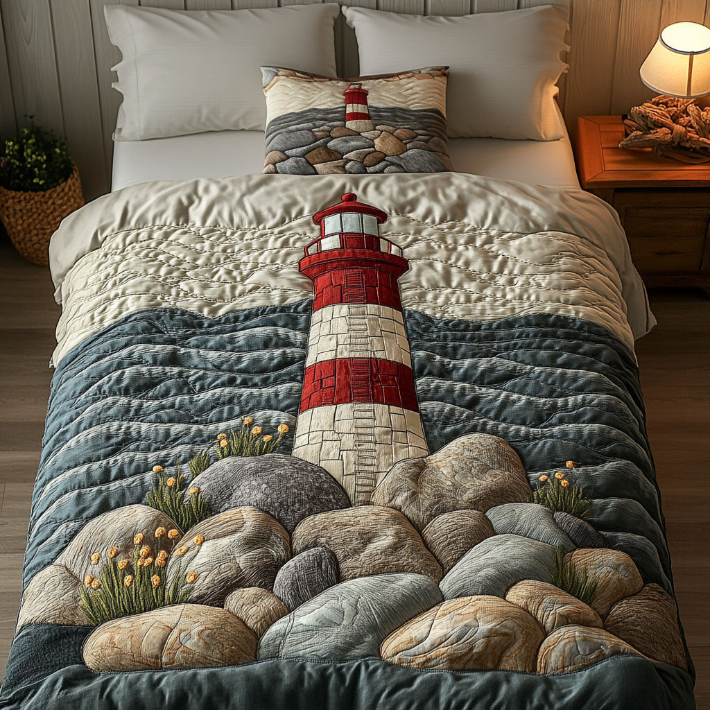 Rocky Shores Glow Quilted Bedding Set Bed Decor Ideas Lighthouse Presents