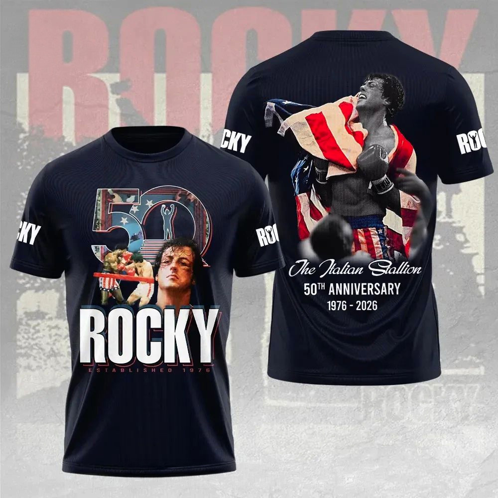 Rocky The Italian Stallion 50th Anniversary 1976 2026 T-Shirt Rocky Merch Fans Gifts