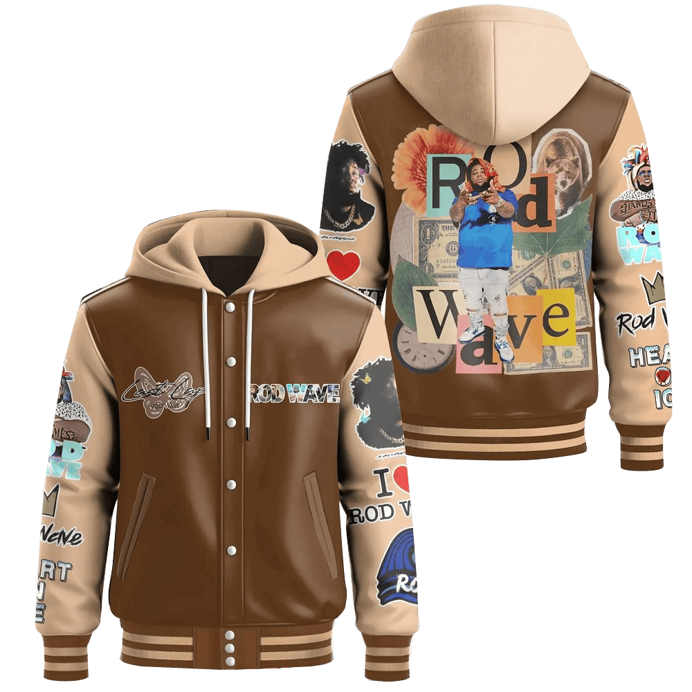 Rod Wave Last Love Brown Hooded Varsity Jacket Rod Wave Merch Good Fathers Day Gifts Rod Wave Last Love Brown Hooded Varsity Jacket Rod Wave Merch Good Fathers Day Gifts
