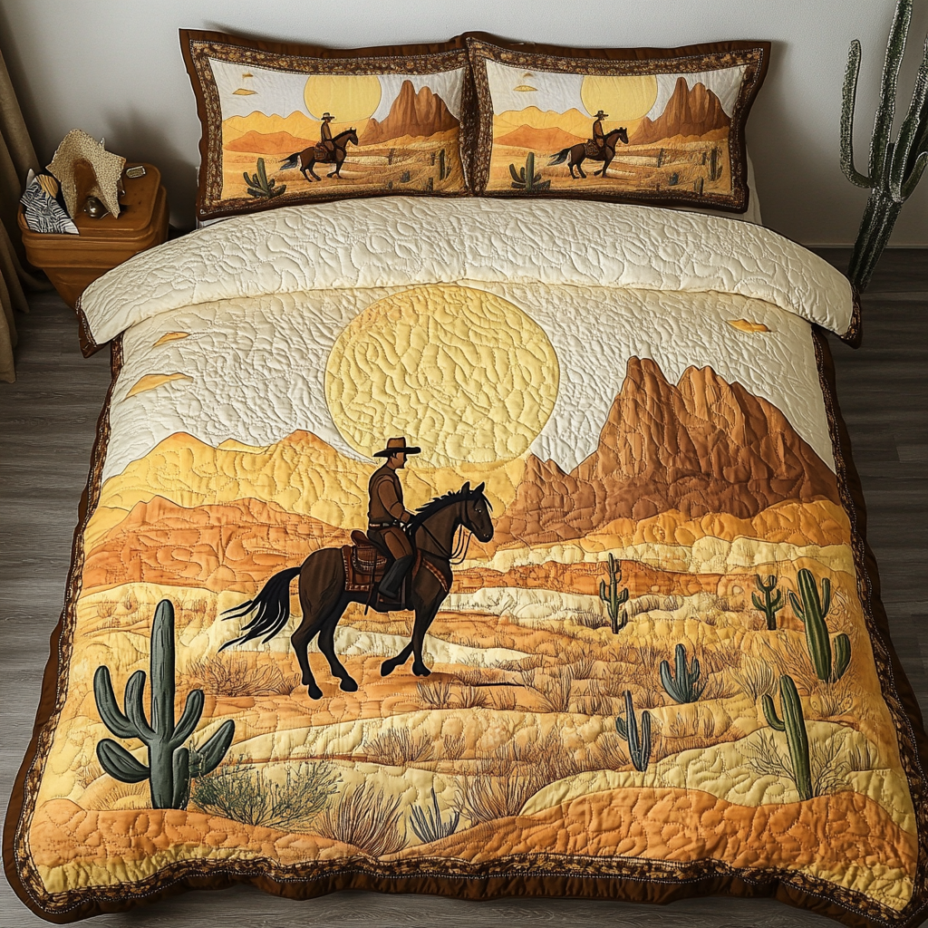Rodeo Days Quilted Bedding Set Holiday Duvet Covers Western Cowboy Gifts For Dad