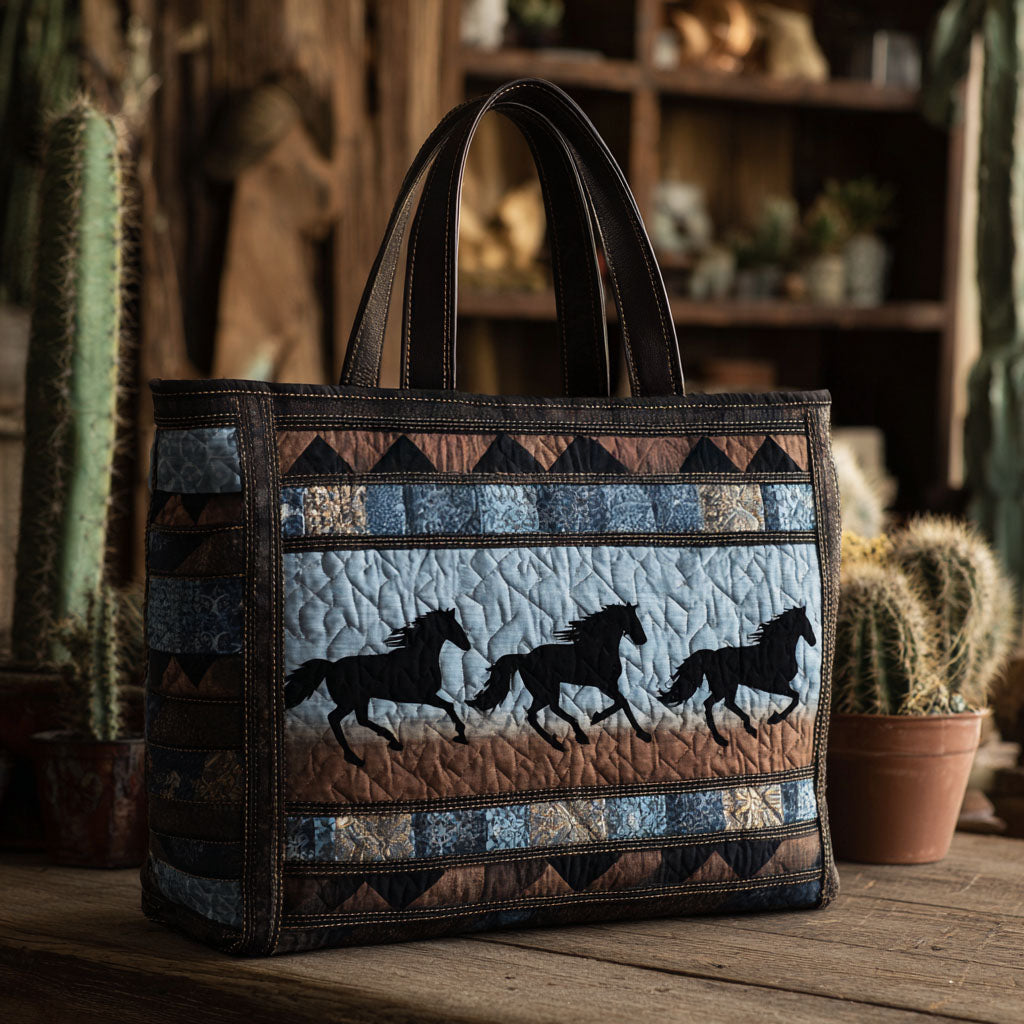 Rodeo Dust Quilted Tote Bag Gifts For People Who Like Horses