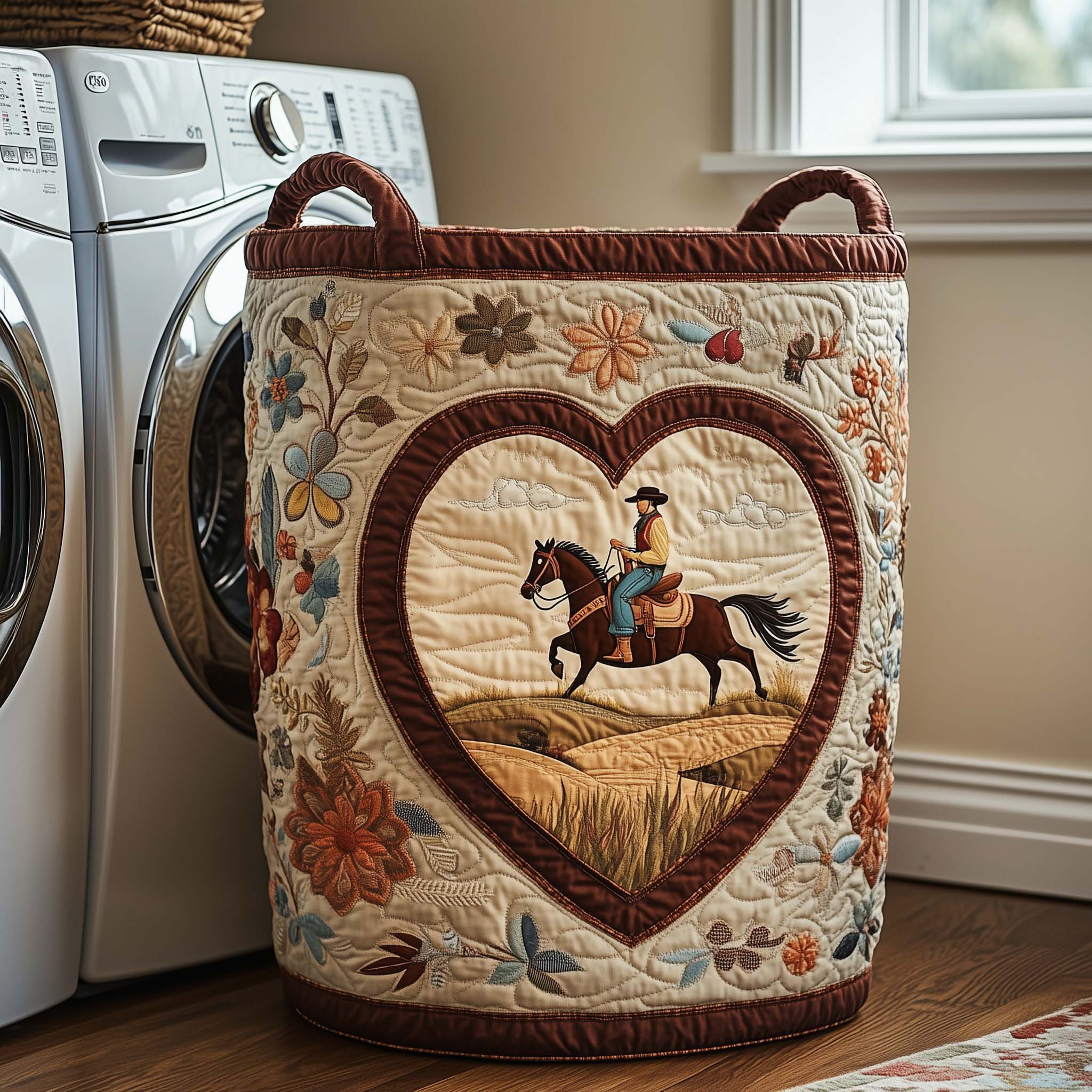 Rodeo Heartland Quilted Laundry Basket Unique Home Decor Gift Ideas For Husband