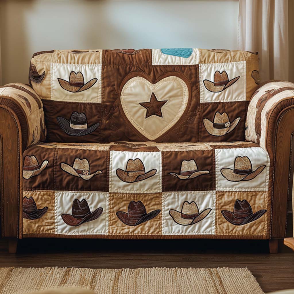 Rodeo King Quilted Sofa Cover Couch Protector Cowboy Theme Gifts