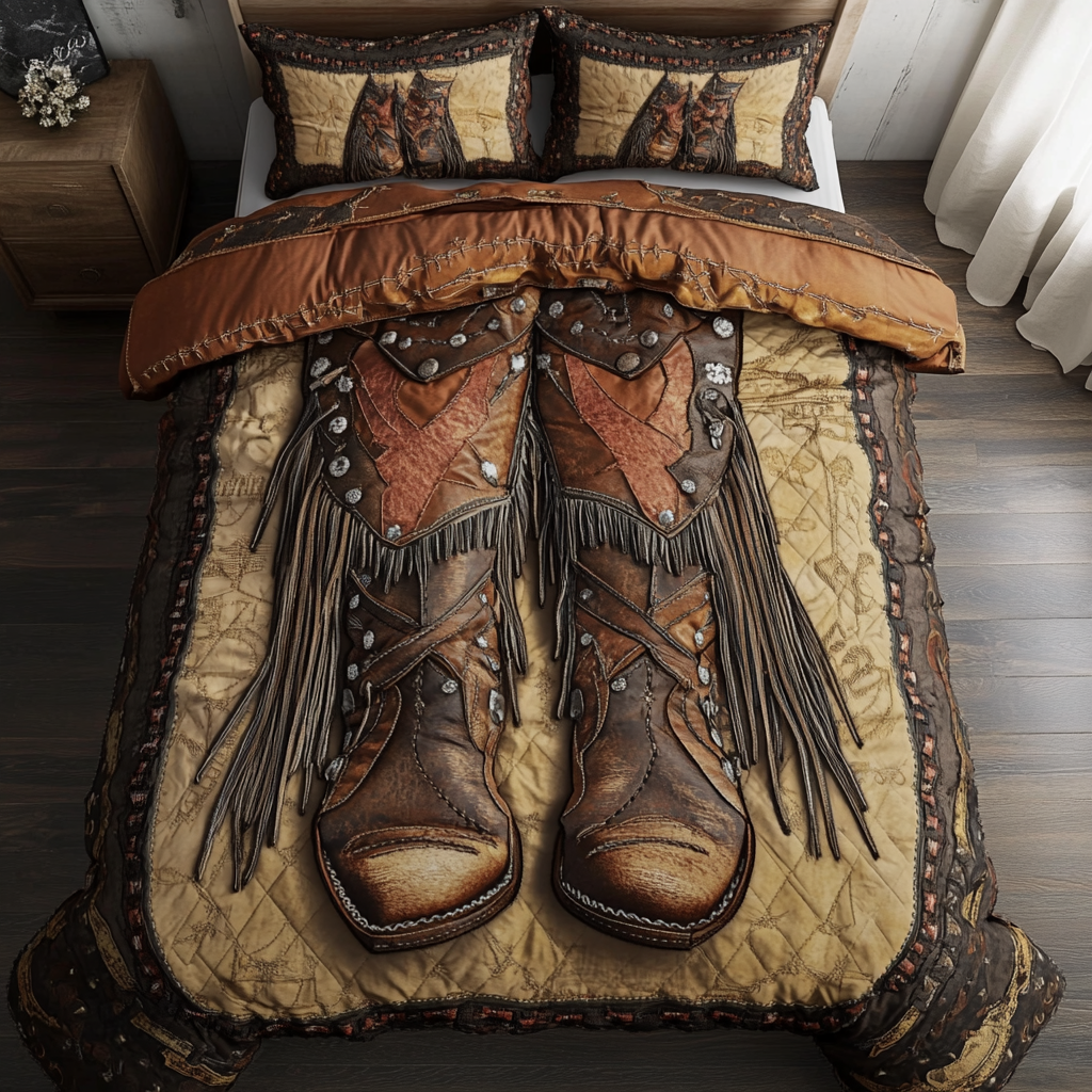Rodeo Life Quilted Bedding Set Cozy Bedroom Decor Christmas Presents For Cowboys