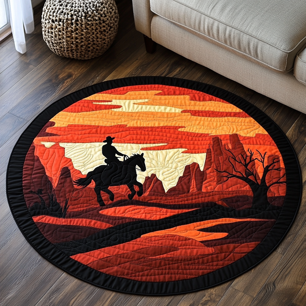 Rodeo Spirit Quilted Round Mat Entrance Way Ideas Present For Mother In Law Christmas