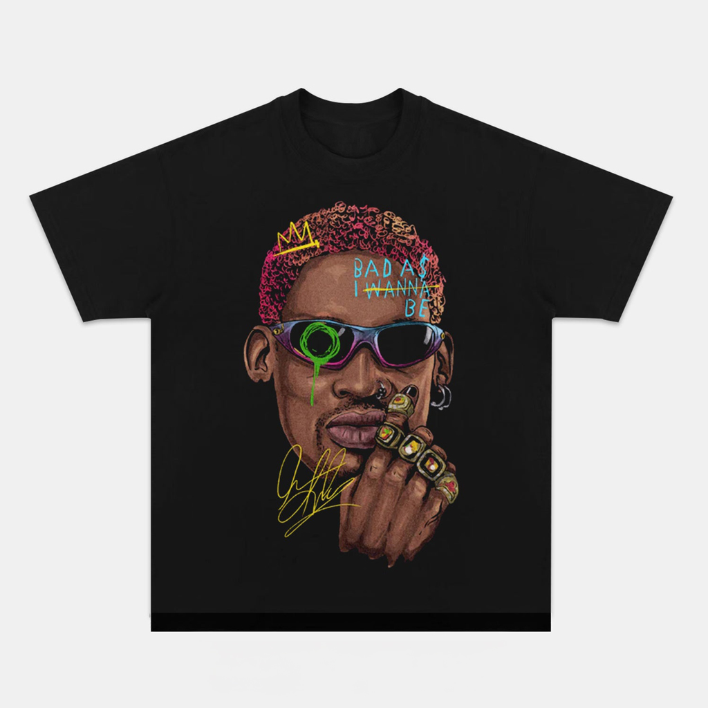 Rodman Big Face Art Graphic T-Shirt For Basketball Fans Birthday Ideas For Dad