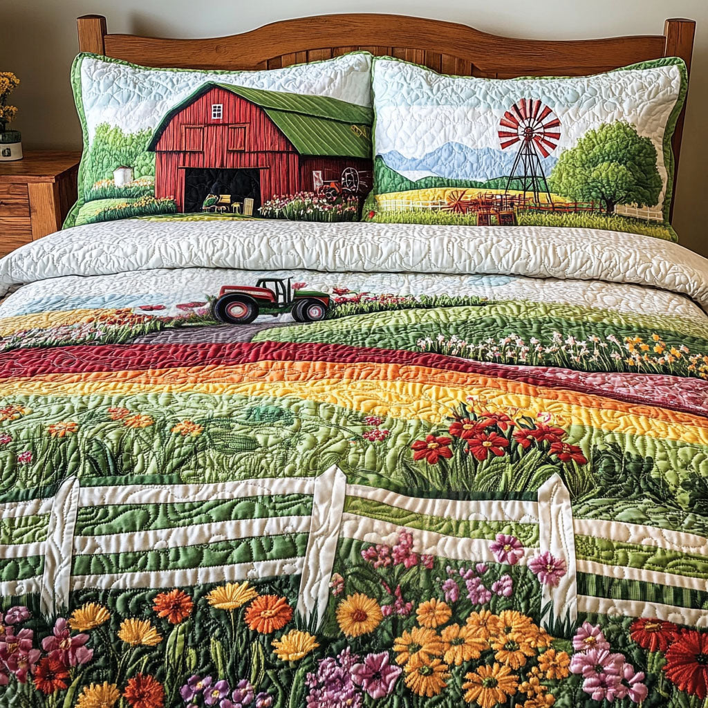 Rolling Acres Quilted Bedding Set Best Comforter Sets Vintage Tractor Gifts