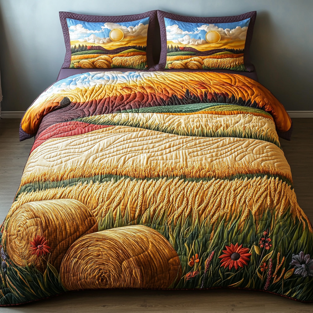 Rolling Acres Quilted Bedding Set Farmhouse Bed Ideas Gift Idea For Mother In Law