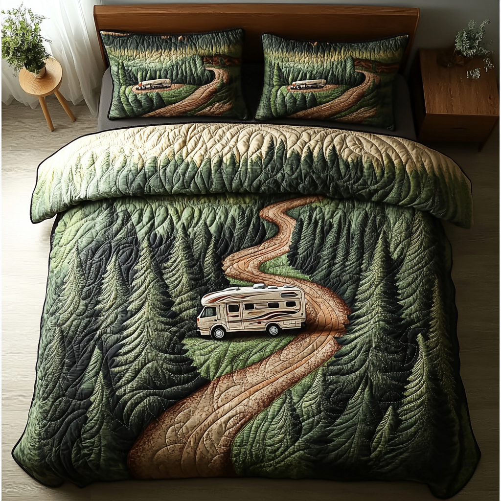 Rolling Comfort Quilted Bedding Set Cute Room Decor Gifts For Camper Owners