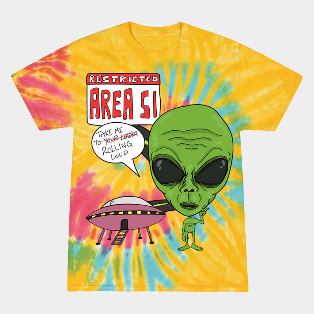 Rolling Loud Merch AREA 51 Tie Dye T-Shirt Gift Ideas For Brother
