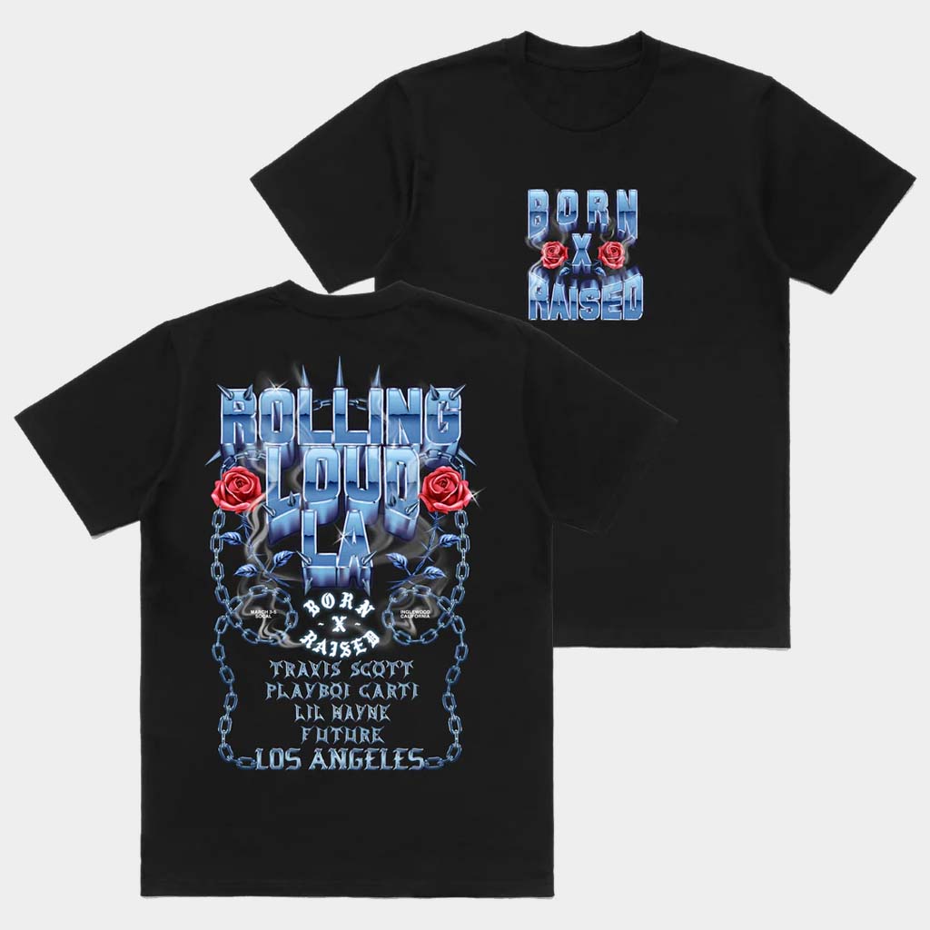 Rolling Loud Merch BR X RL Chrome Rose T-Shirt Gifts For Music Lovers