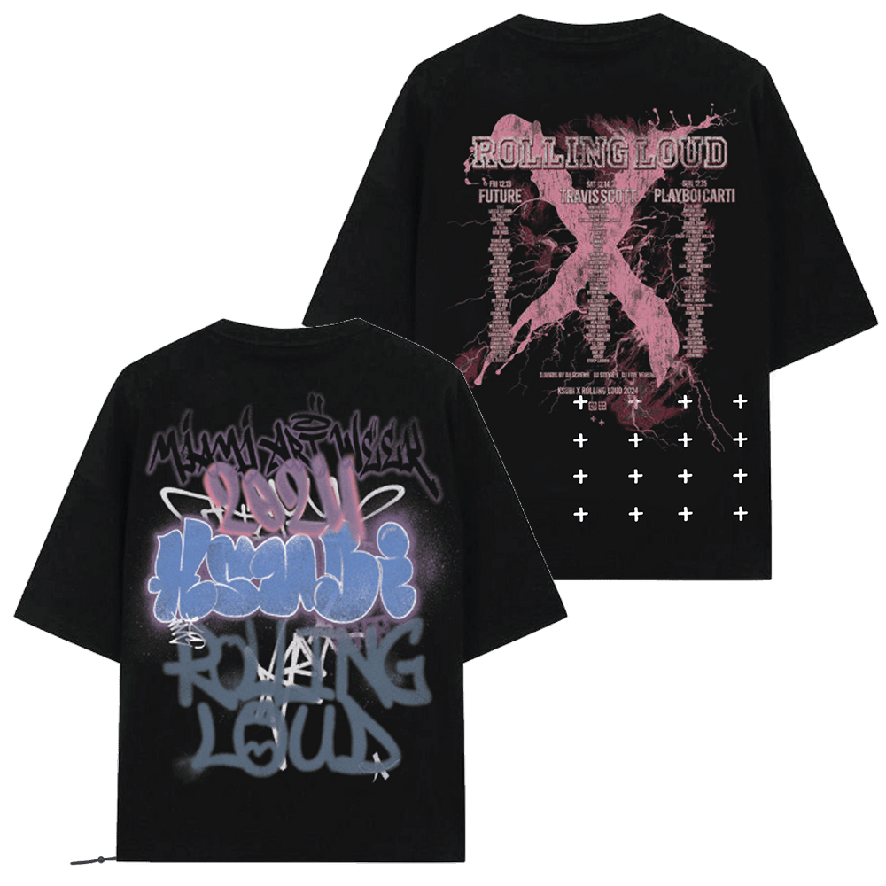 Rolling Loud Merch KSUBI x Rolling Loud Biggie Jet Black T-Shirt Father's Day Gifts For Fans Rolling Loud Merch KSUBI x Rolling Loud Biggie Jet Black T-Shirt Father's Day Gifts For Fans