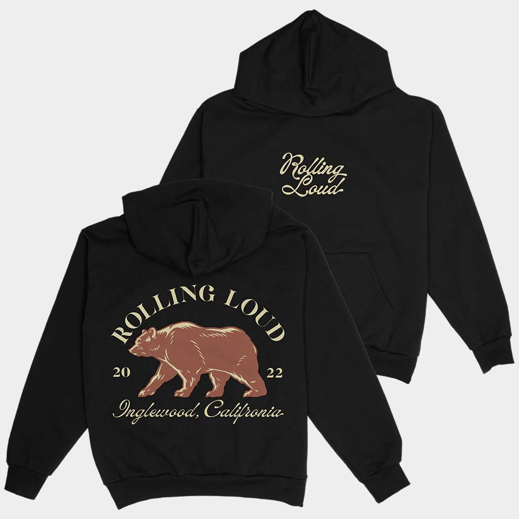 Rolling Loud Merch RL Inglewood Bear Hoodie Gifts For Music Lovers