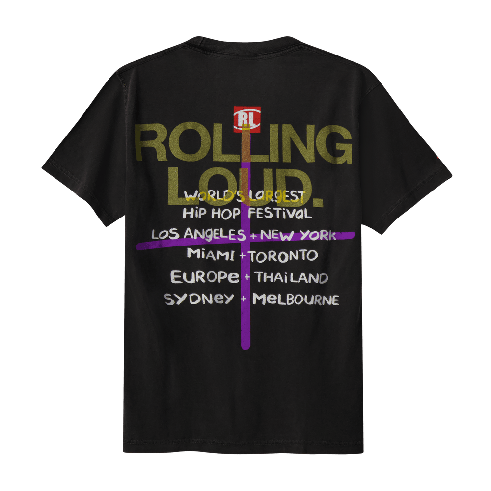 Rolling Loud Merch RL World Tour Dept Black T-Shirt Gifts For Husband Birthday Gift for Husband