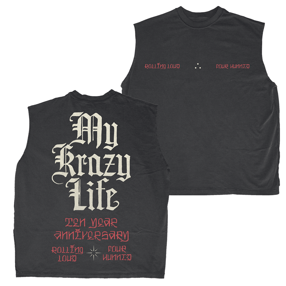 Rolling Loud Merch RLxYG MKL Black Cutoff T-Shirt Music Lover Fans Gifts Gift Idea for Him