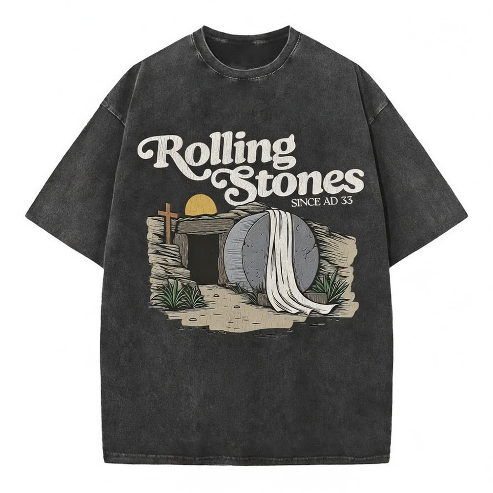 Rolling Stones Since AD 33 Christian Graphic T-Shirt Dark Funny Easter Resurrection Gift
