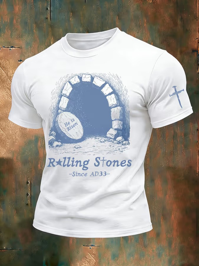 Rolling Stones Since AD33 He Is Risen Easter T-Shirt Christian Graphic Fan Tee Best Gift For Jesus Fans