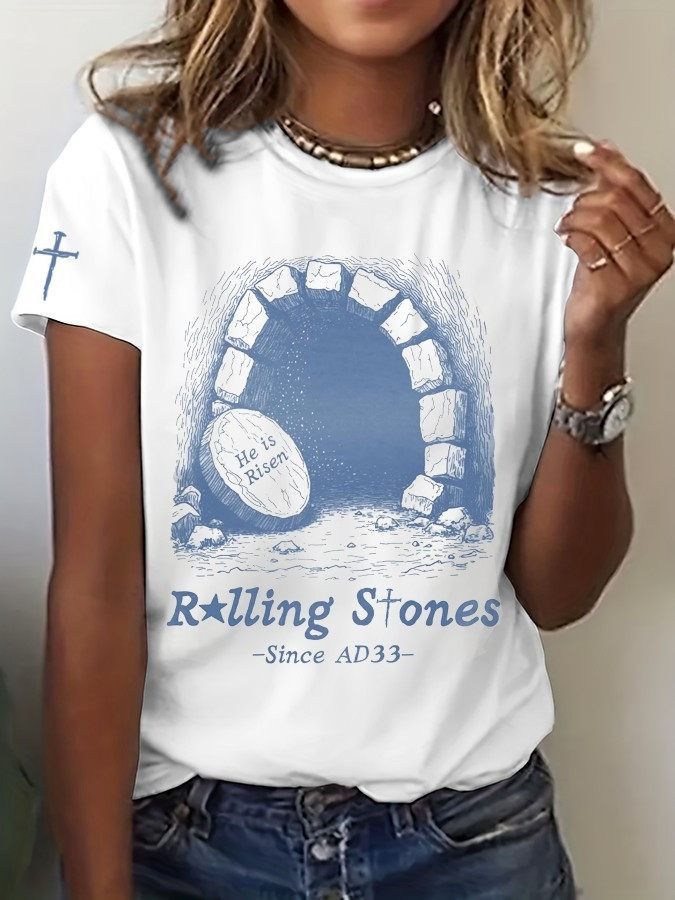 Rolling Stones Since AD33 He Is Risen Easter T-Shirt Empty Tomb Fan Tee Best Gift For Jesus Believers