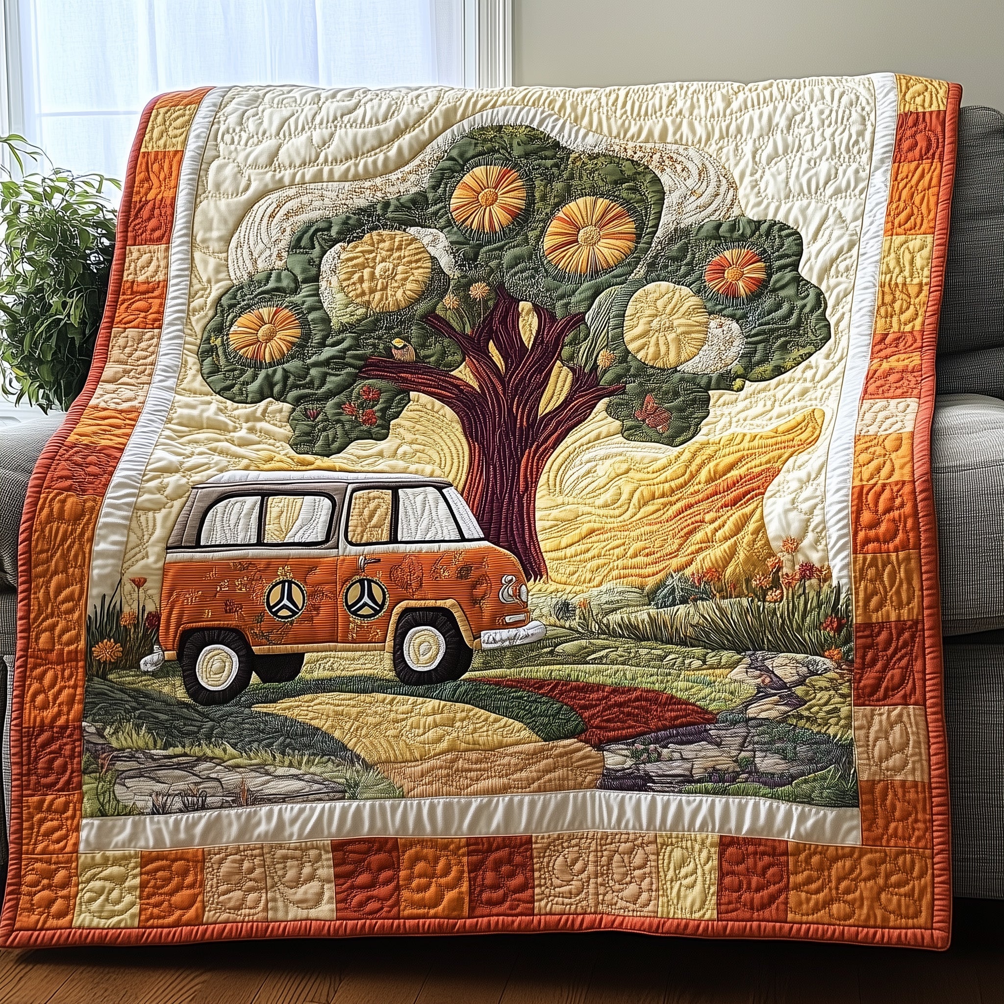 Rolling with Nature Quilted Blanket Merchandise Throw BlanketBirthday Gift Ideas For Hippies