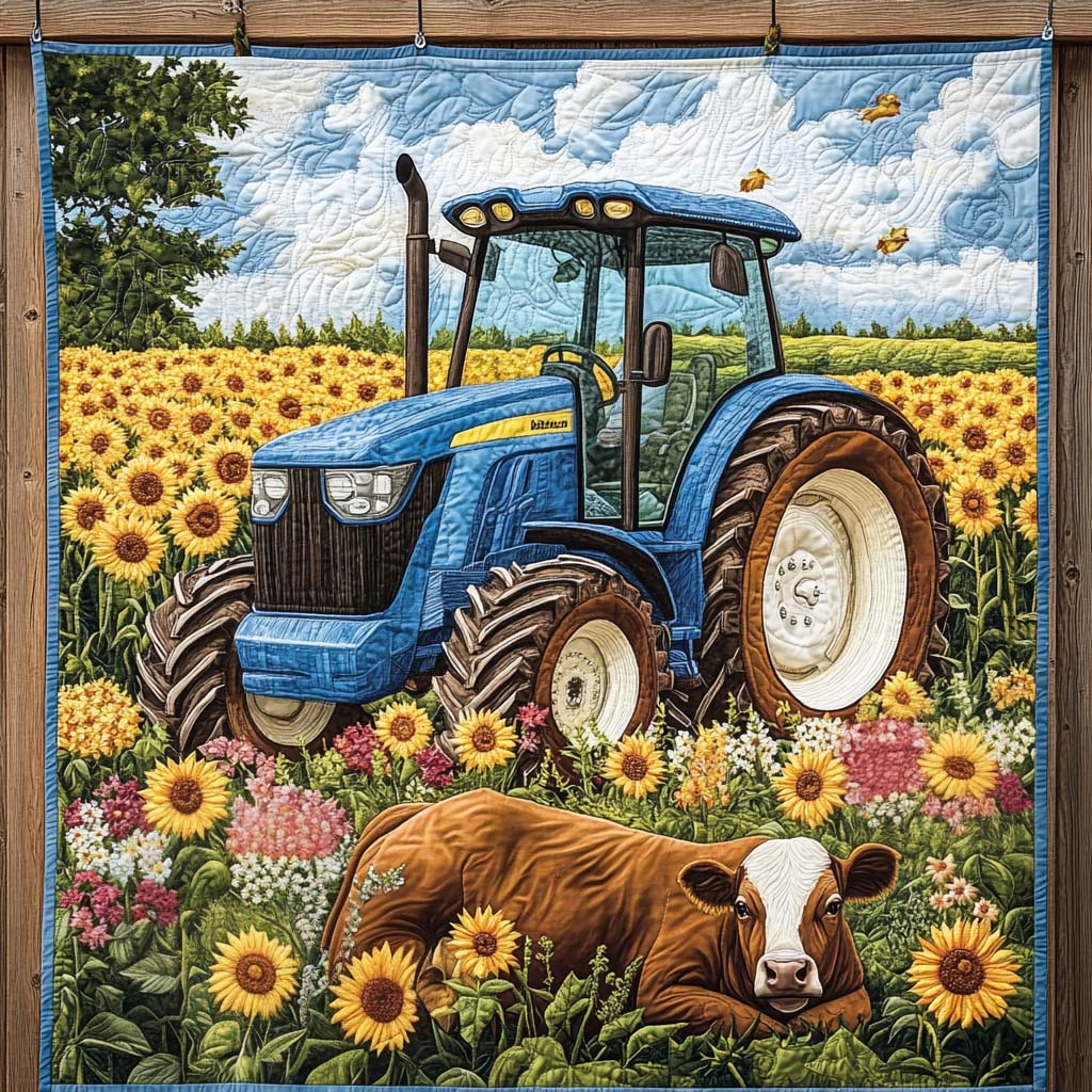 Rolling With Strength Quilted Blanket Unique Gifts For Farmers