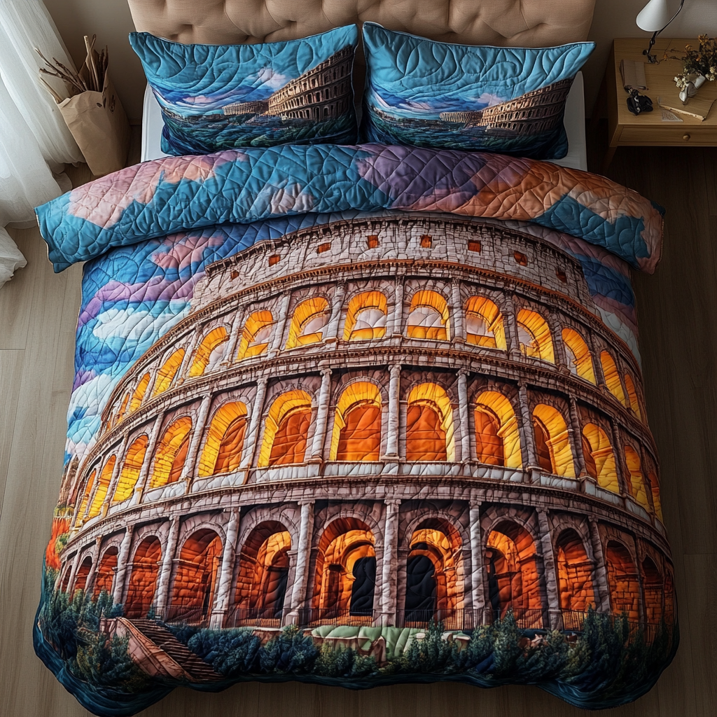 Roman Glory Quilted Bedding Set Italian Bedroom Ideas Christmas Gifts For Men
