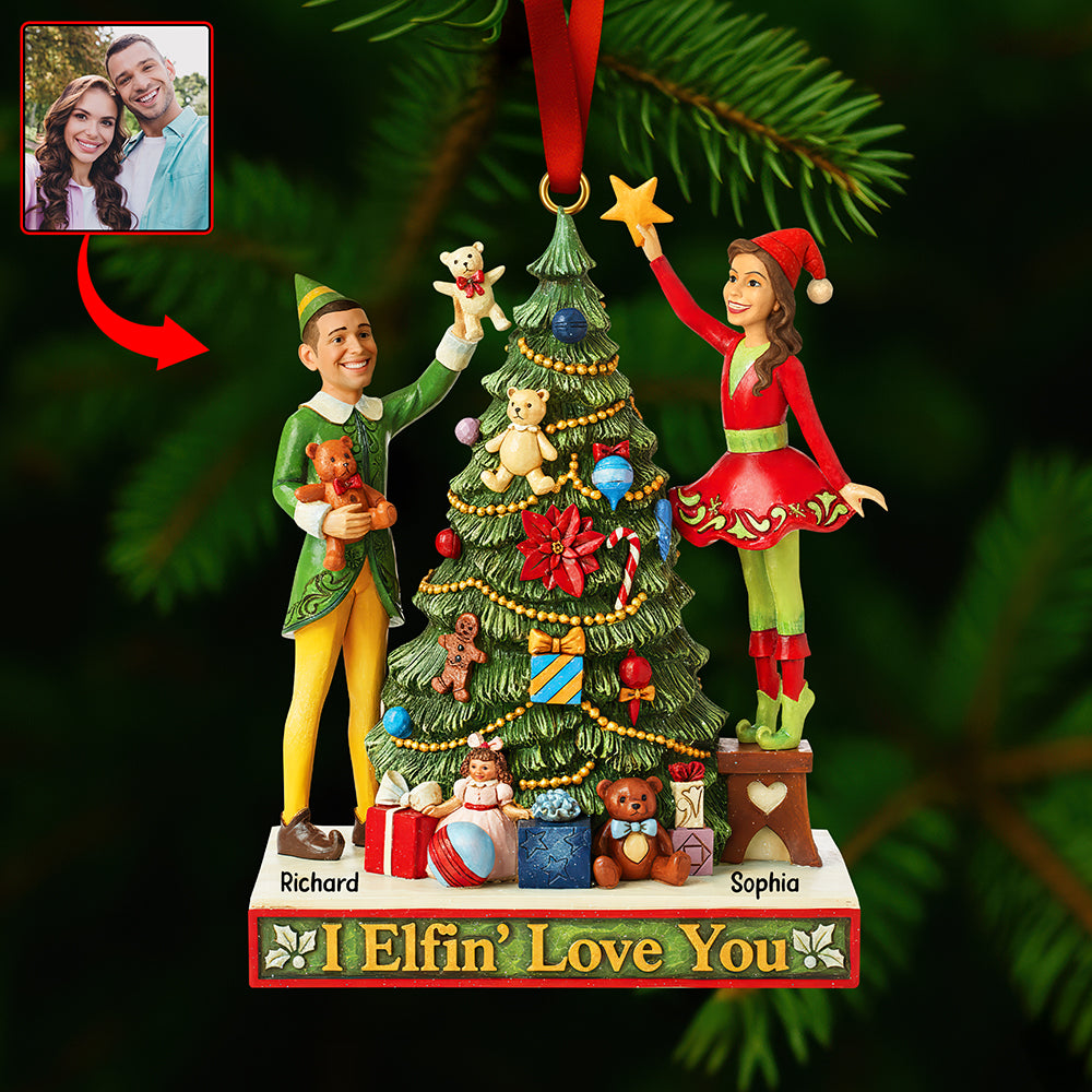 Romantic Holiday Christmas Ornament - Custom Photo Gifts For Couple - Holiday Tree Decoration Gift