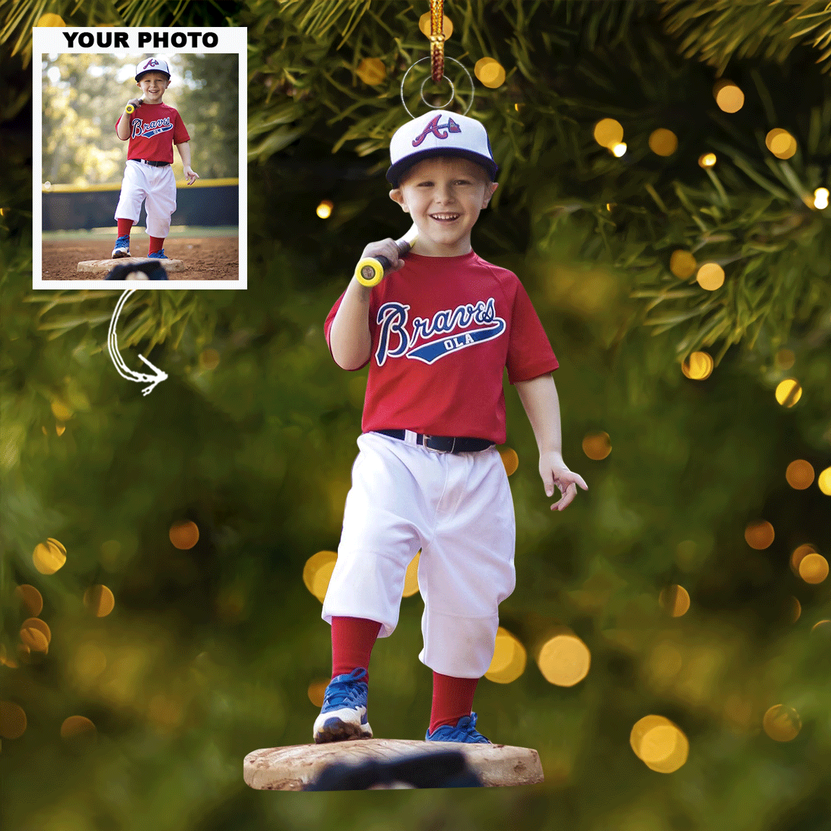 Rookie Of The Year Personalized Photo Mica Ornament Gift For Baseball Lovers Family Me