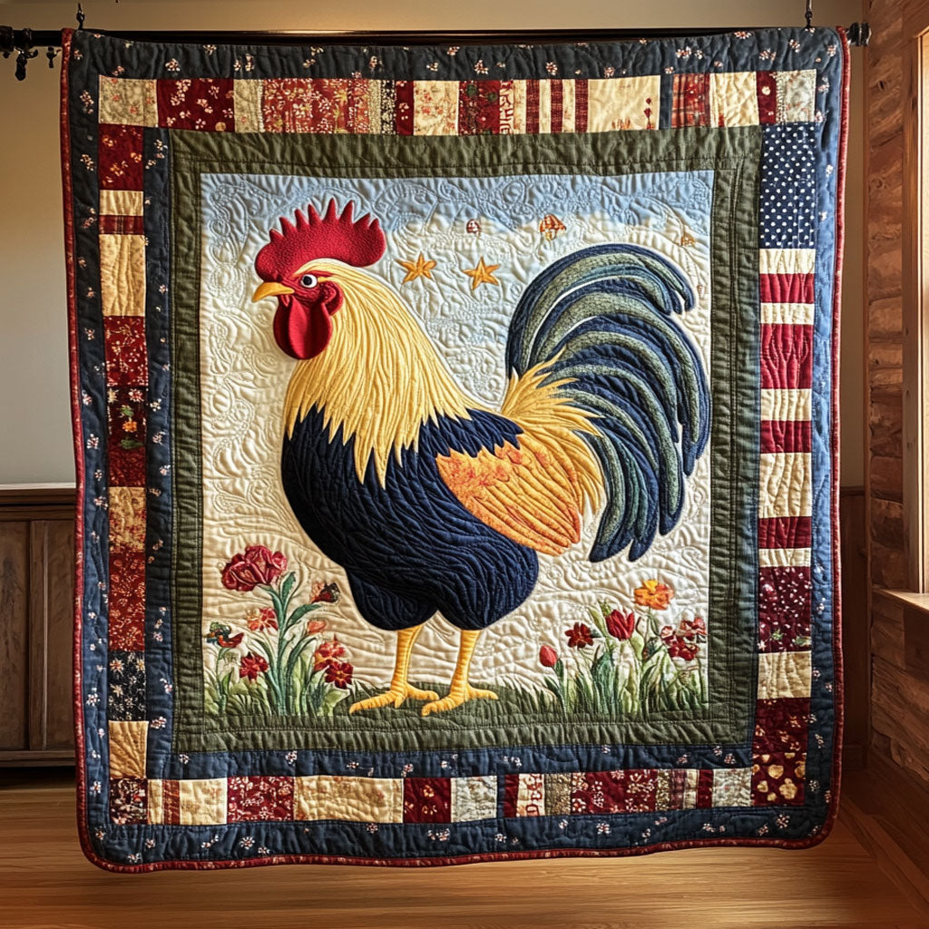 Rooster Domain Quilt Blanket Cozy Bedroom Decor Art Holiday Gifts For Chicken Lovers