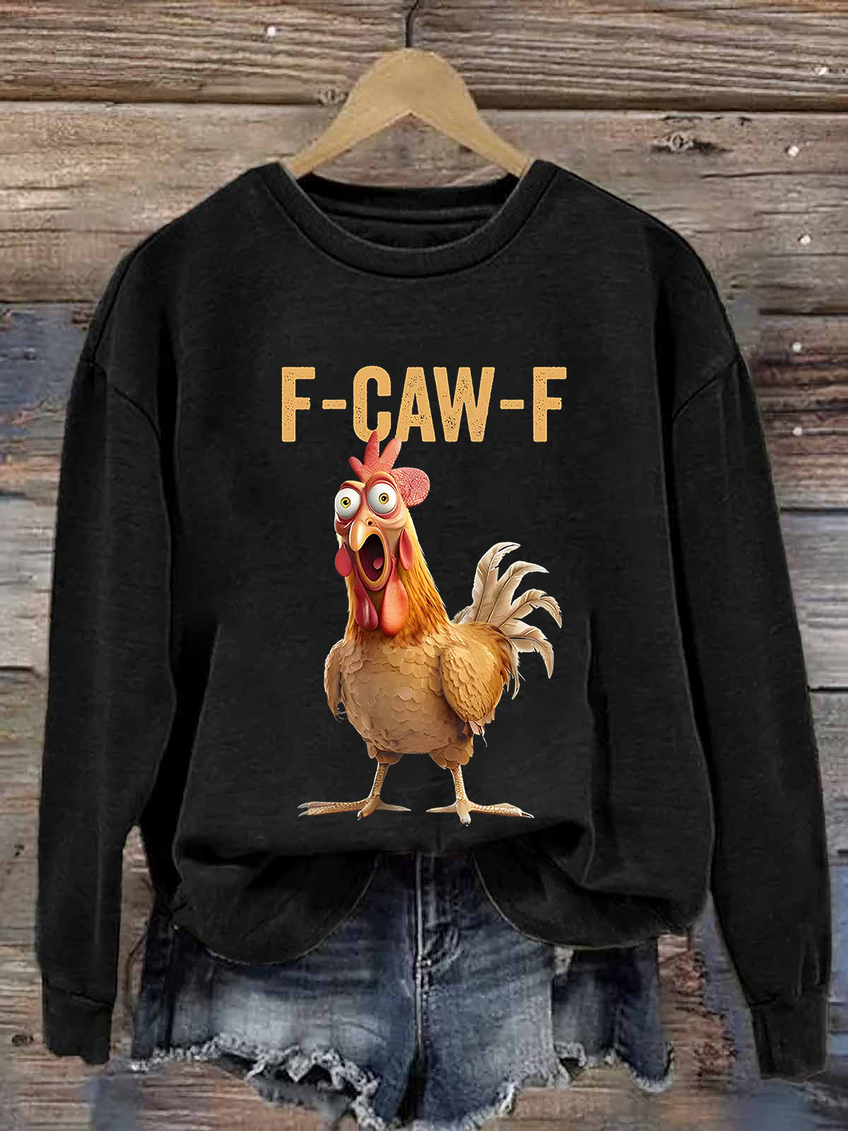 Rooster Fcawf Sweatshirt Screaming Rooster Meme Animal Design Funny Meme Presents