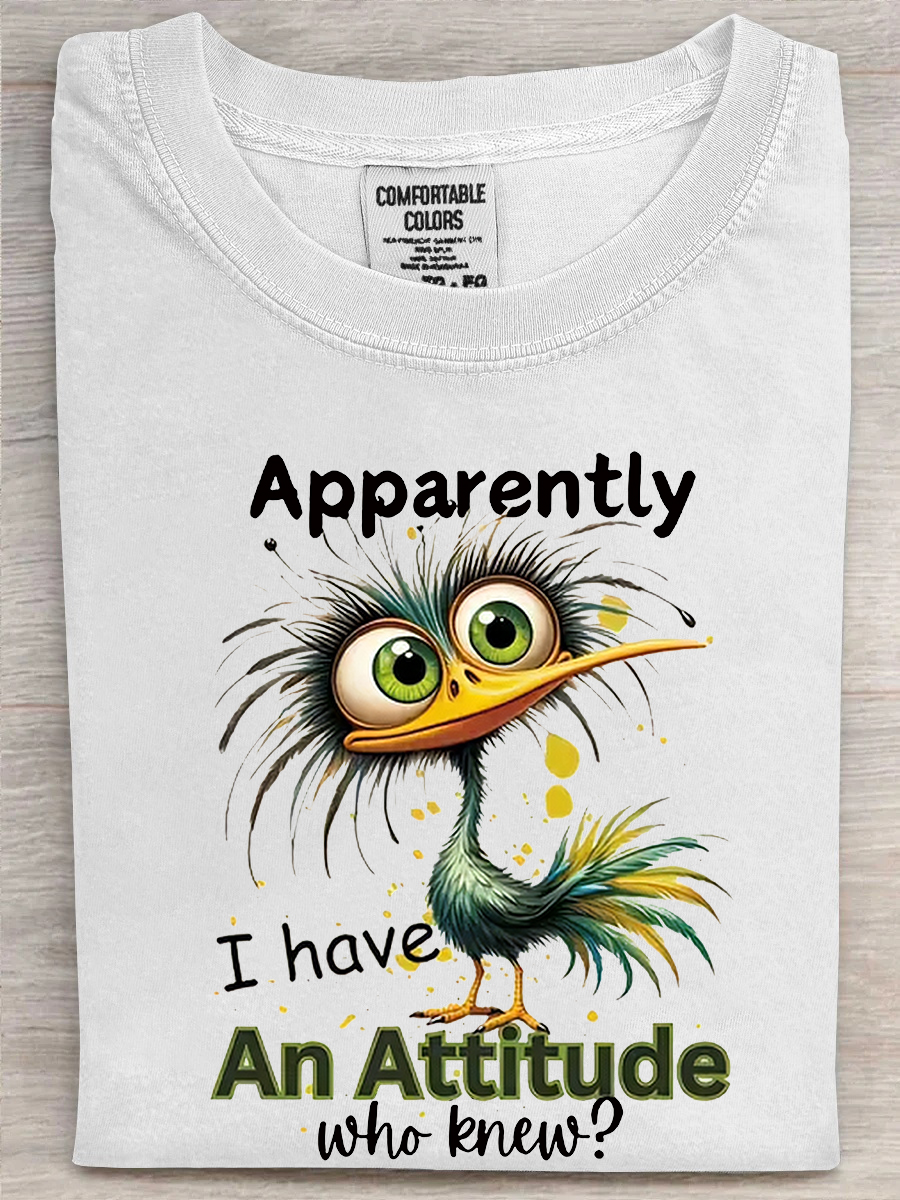 Rooster Fcawf T-Shirt Apparently I Have An Attitude Who Knew Funny Gifts For Animal Lovers