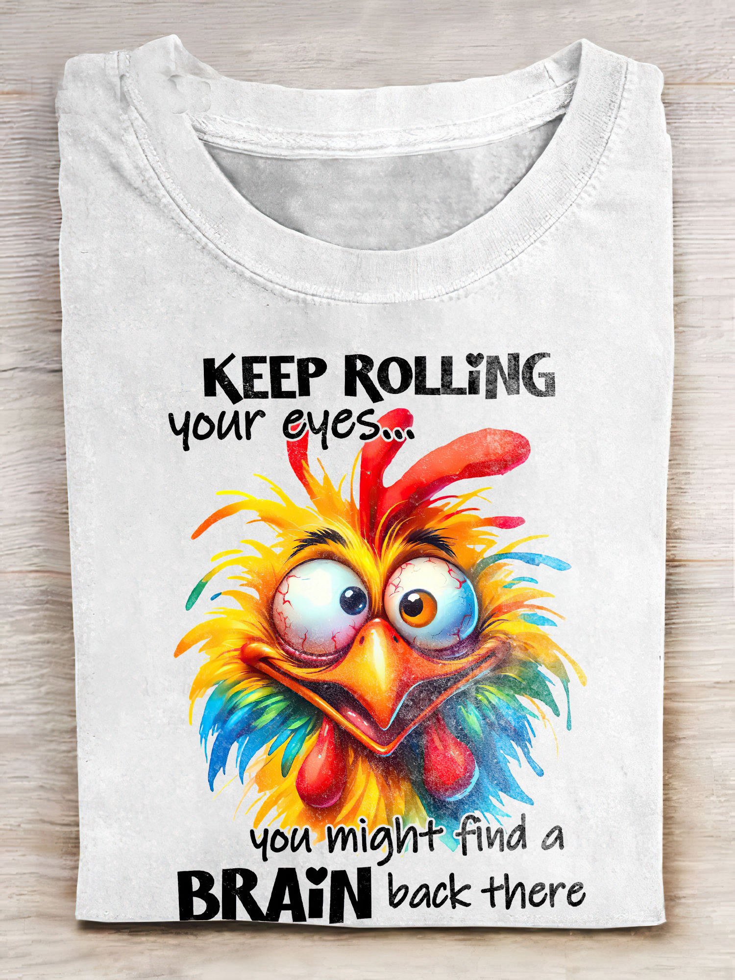 Rooster Fcawf T-Shirt Keep Rolling Your Eyes Funny Apparel Sarcastic Gifts For Chicken Lovers