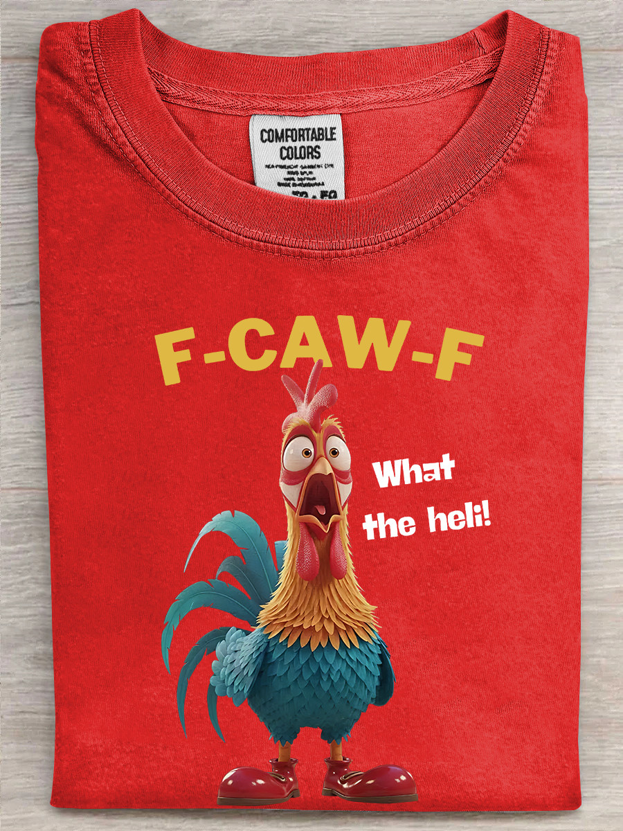 Rooster Fcawf T-Shirt What The Heli Funny Apparel Gifts For Chicken Lovers
