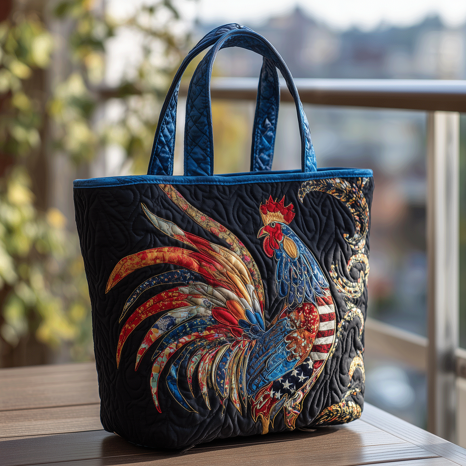 Rooster Glory Quilted Tote Bag Gifts For Farmers Who Have Everything