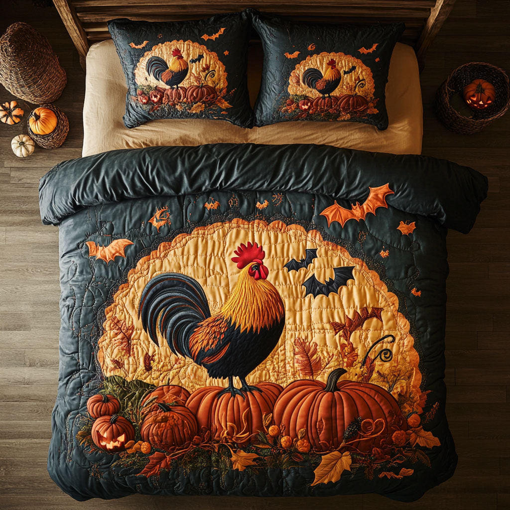 Rooster Halloween Bedding Set Best Decoration Gift For Friends and Family on Halloween Day
