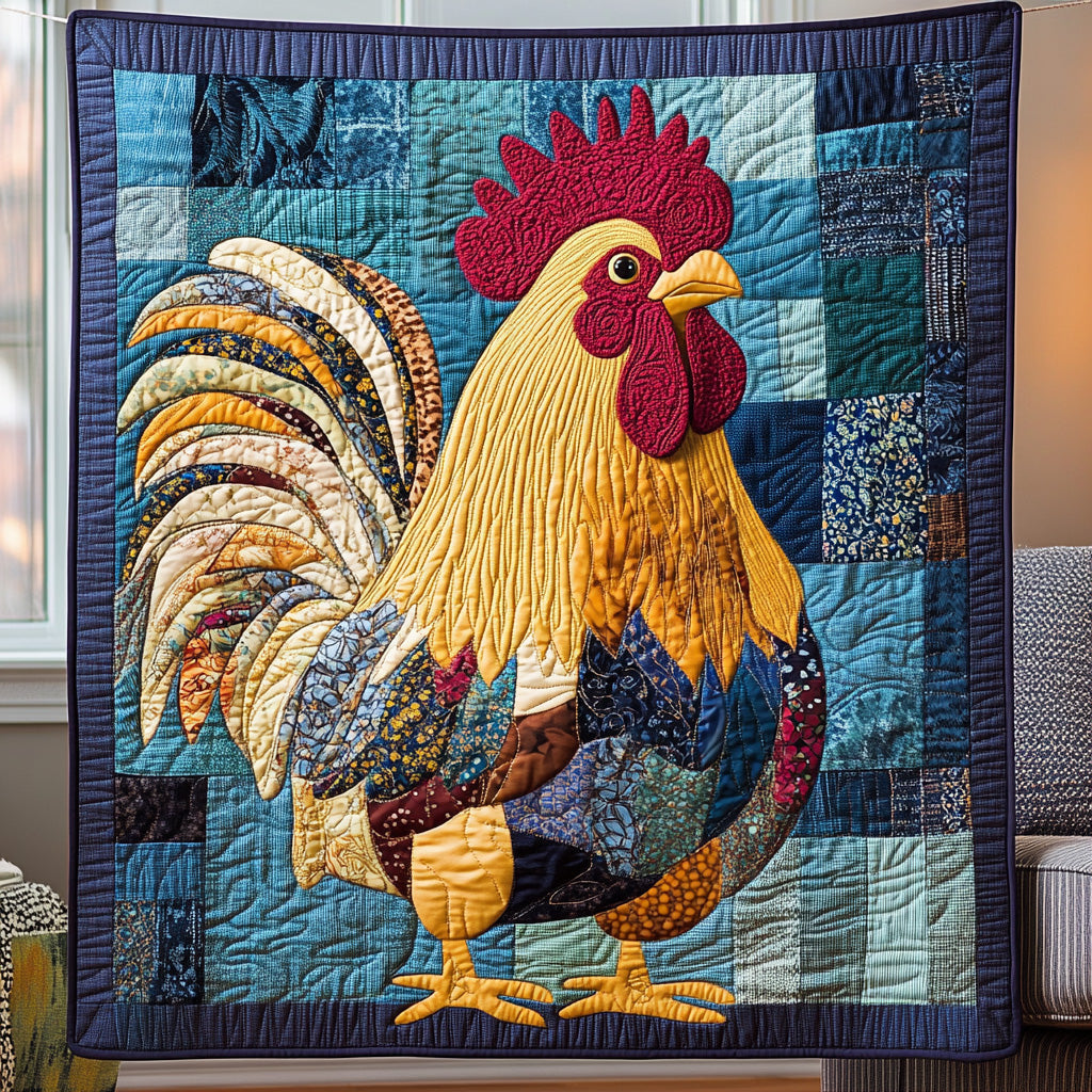 Rooster Quilted Blanket Merchandise Throw BlanketCute Chicken Gifts