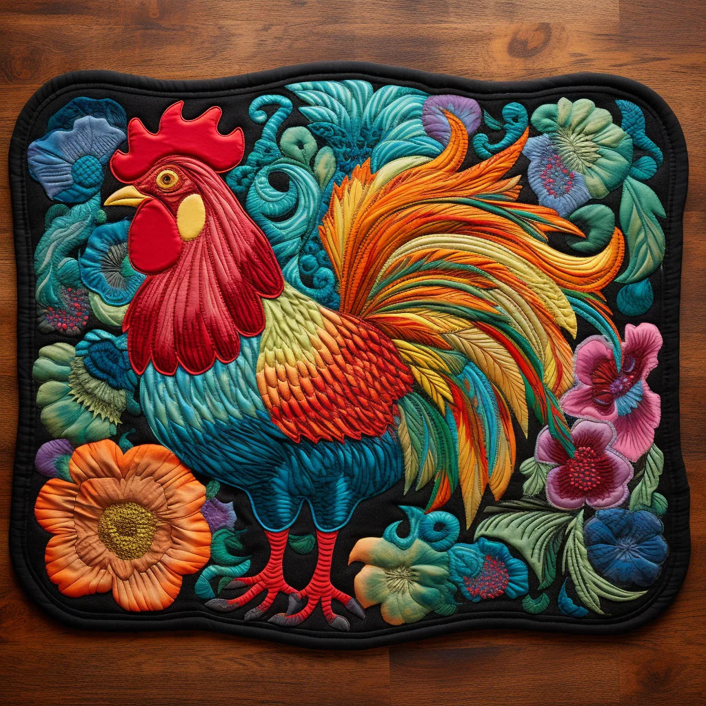 Rooster Quilted Placemat Holiday Placemats Great Father's Day Gifts